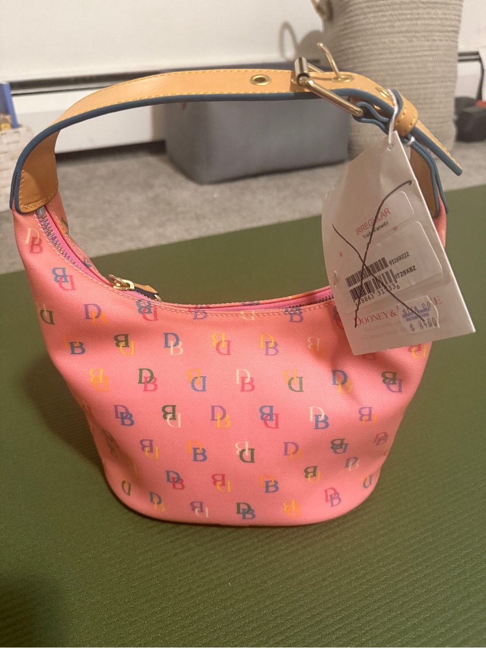 Dooney & Bourke Vintage Y2K It Collection Pink Monogram Bucket Bag Shoulder NWT - Picture 4 of 10